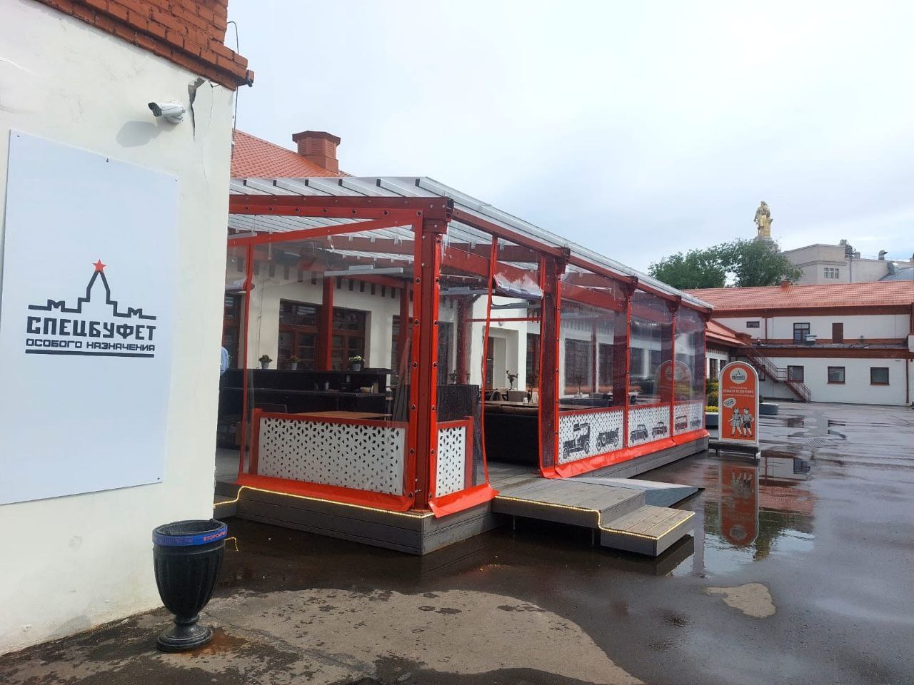 ПВХ шторы для летней террасы кафе в Больших Дворах
