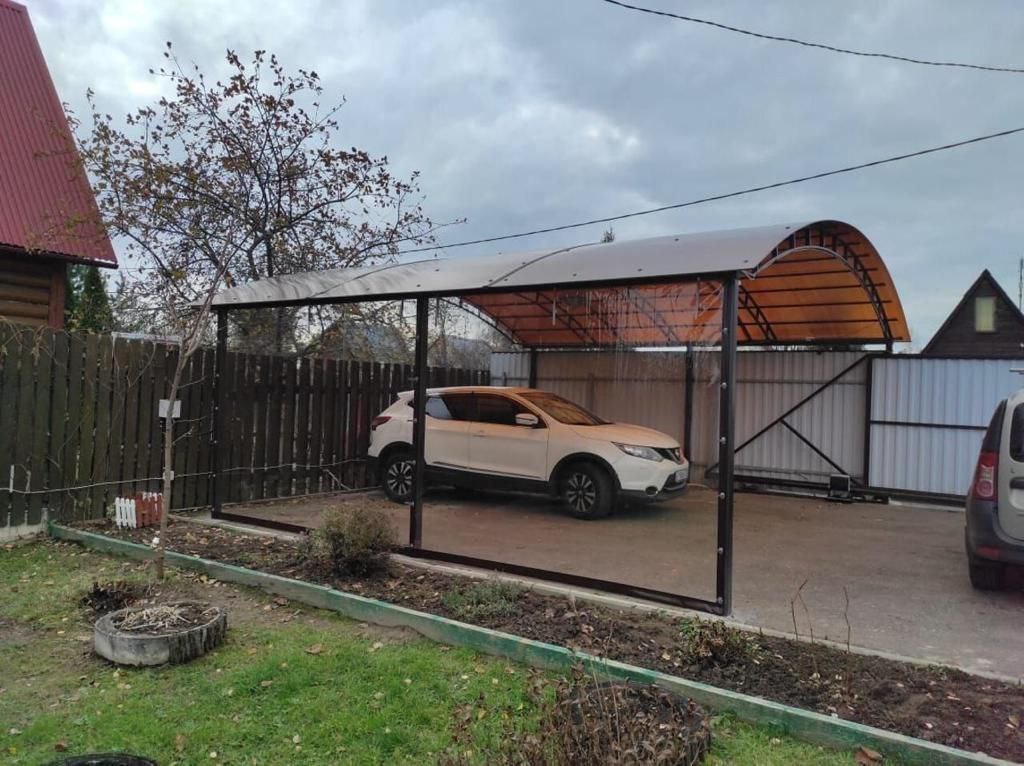 Прозрачные шторы ПВХ для навеса под автомобиль в Больших Дворах